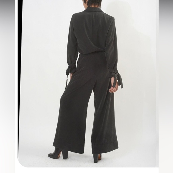 The Meg Black Bloaker Silky Belted Long Sleeve Jumpsuit - NWT - Picture 13 of 15